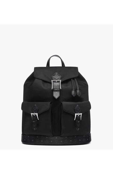 Small Aren Drawstring Backpack in ECONYL and Leather
