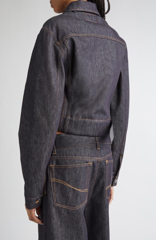 Stella Mccartney Belted Crop Raw Denim Jacket