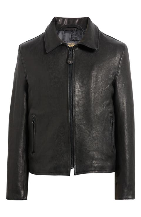 Vegetable Tanned Lambskin Leather Mechanic Jacket
