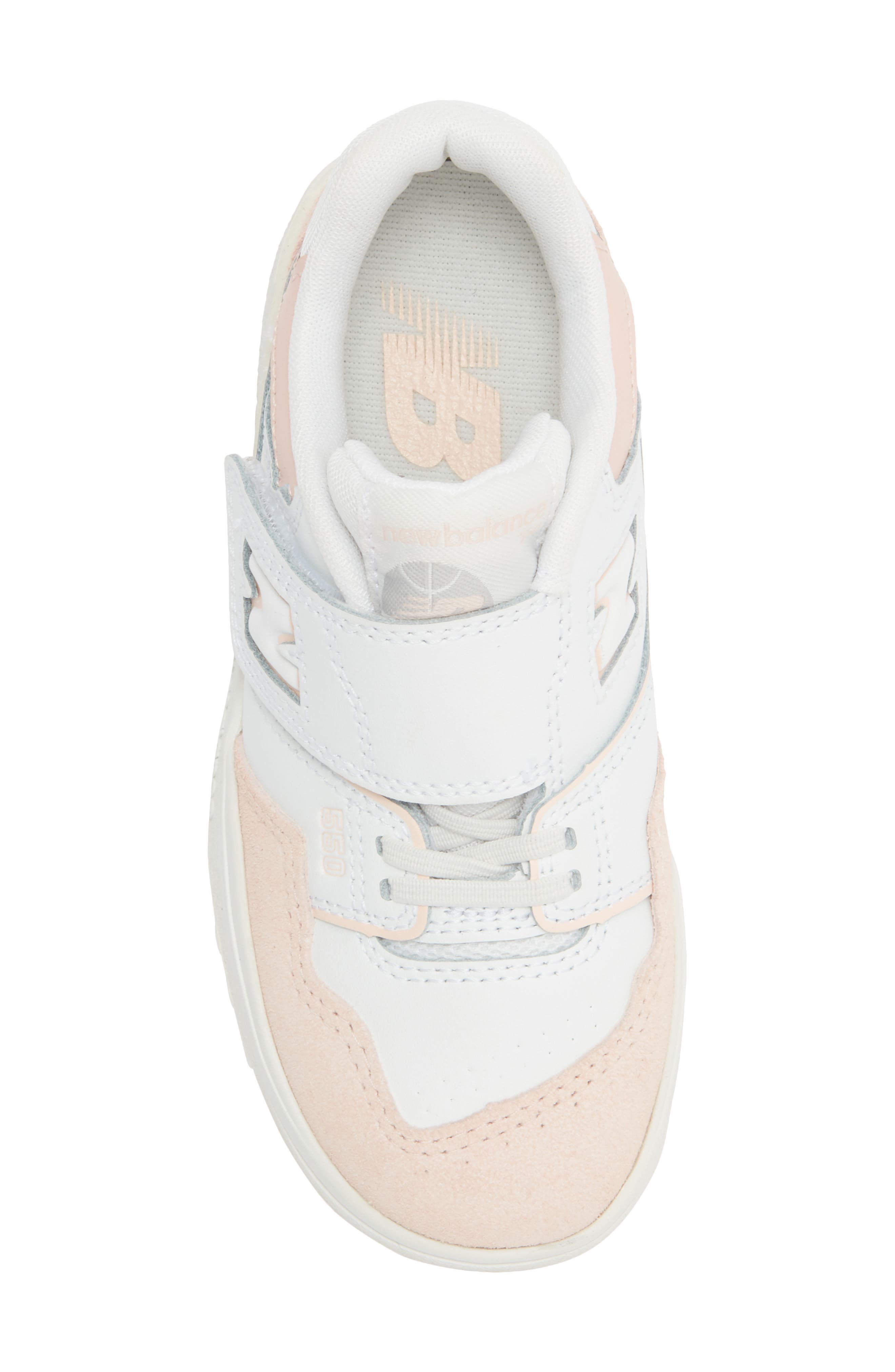 New Balance Kids' B550 Sneaker, Alternate, color, White/ Pink Haze
