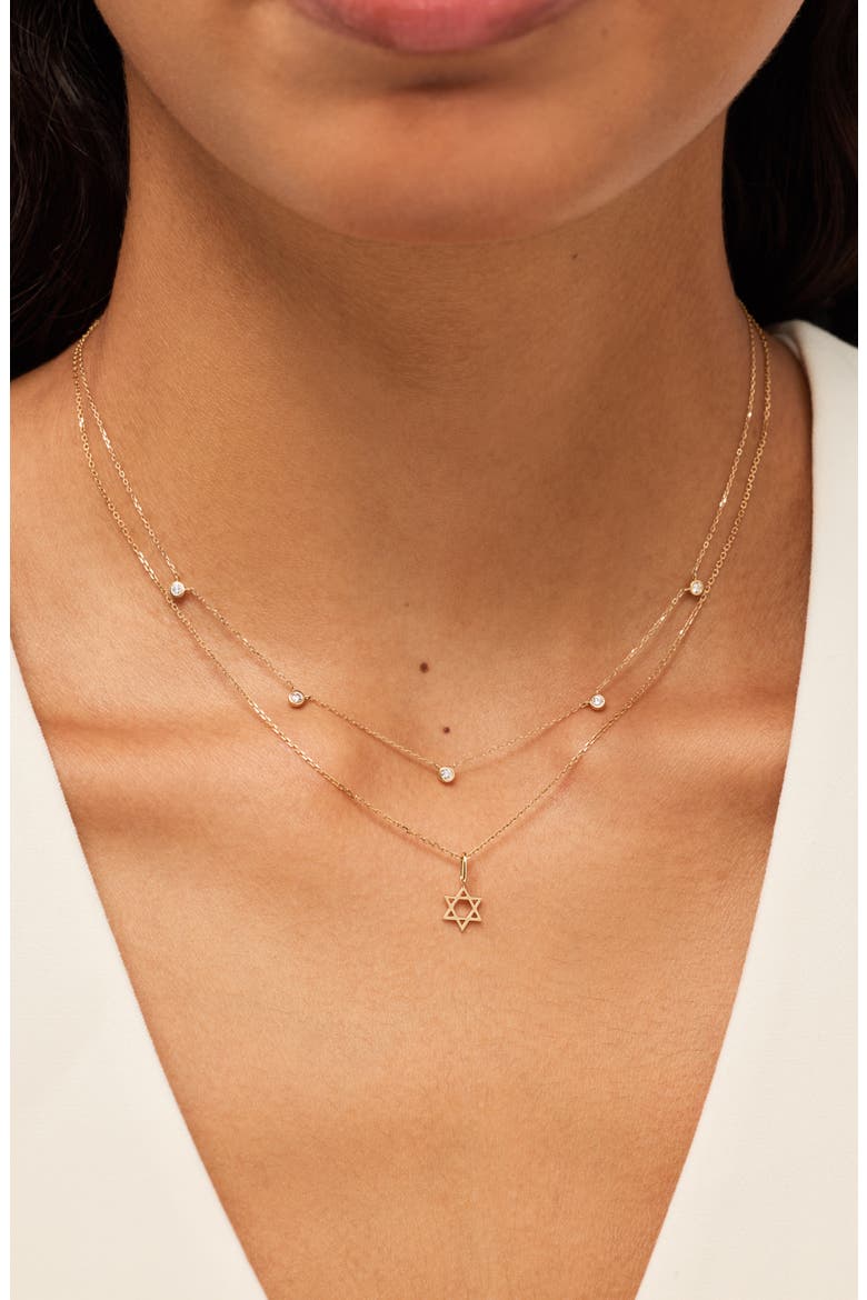 Solid Yellow Gold - Star of David Necklace, Alternate, color, Gold