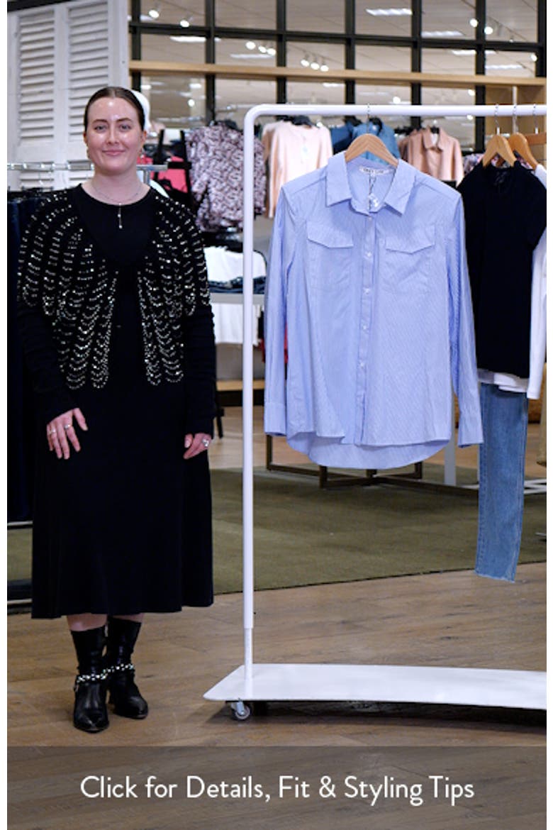 Power Shoulder Stripe Button-Up Shirt video