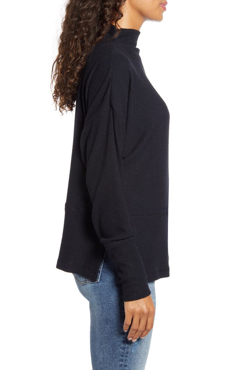 Caslon<sup>®</sup> Rib Funnel Neck Sweater, Alternate, color, 