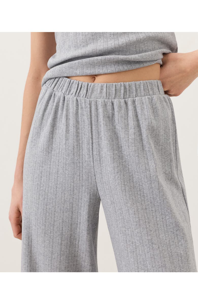 Pact Organic Cotton Pointelle Wide Leg Pant, Alternate, color, Heather Grey