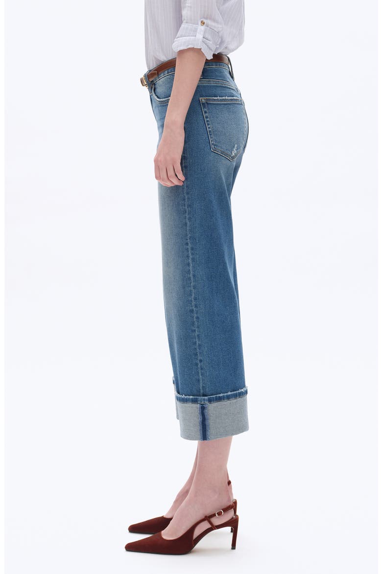 Cuffed Low Rise Relaxed Straight Leg Jeans, Alternate, color, MEDIUM BLUE