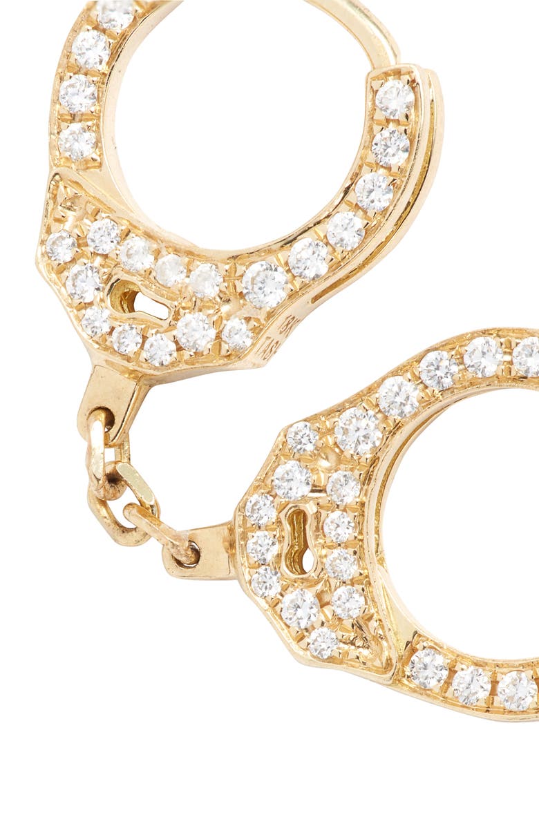 MARIA TASH 6.5mm Short Chain Diamond Handcuff Clickers, Alternate, color, Yellow Gold/ Diamond