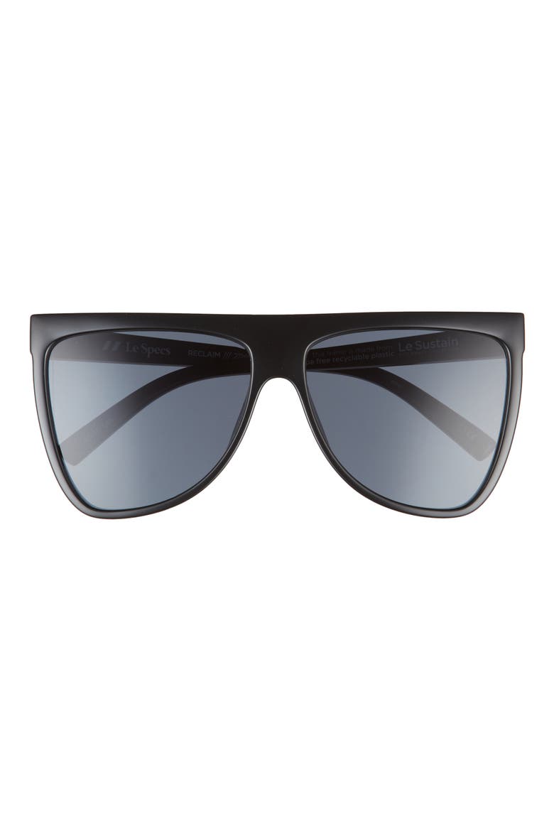 Reclaim 60mm Flat Top Sunglasses, Main, color, BLACK/ SMOKE MONO