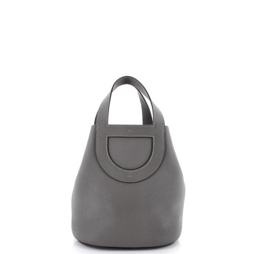 Pre-owned Hermes Hermes In-the-loop Bag Clemence With Swift 23 In Gray
