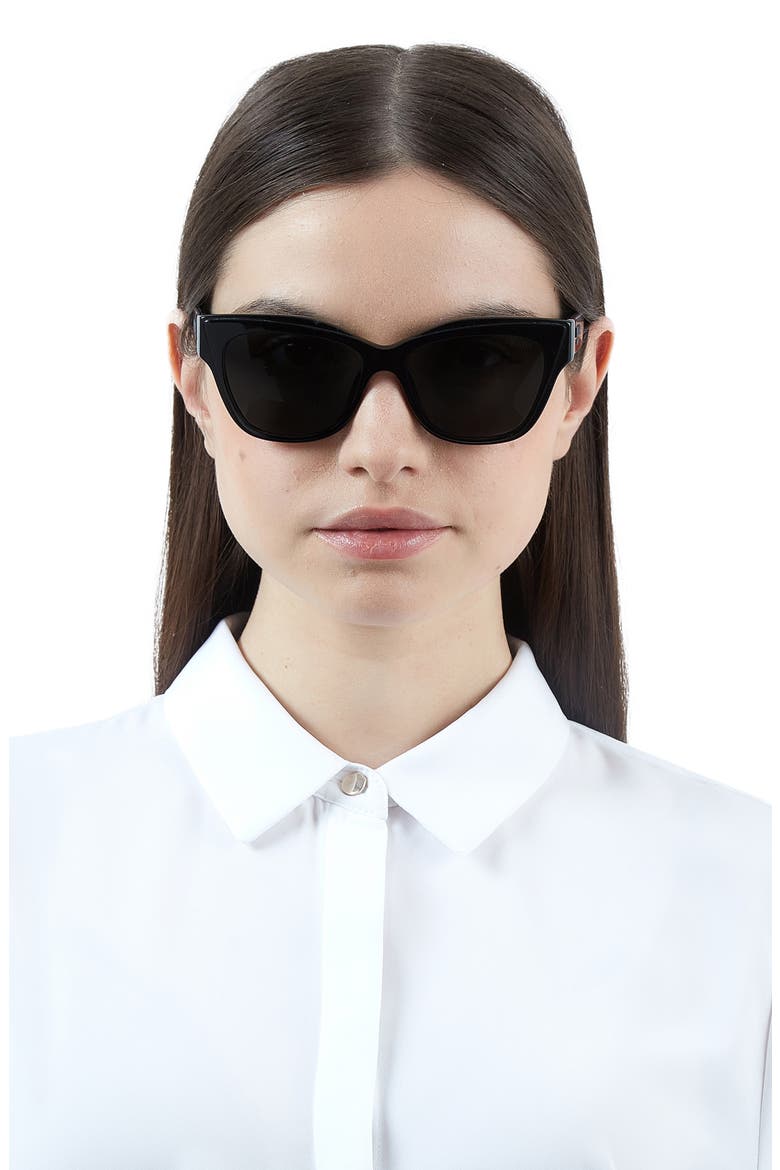 53mm Cat Eye Sunglasses, Alternate, color, BLACK WHITE