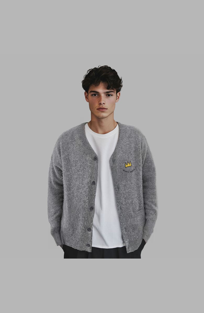 Blvck x Basquiat Cardigan, Alternate, color, Grey