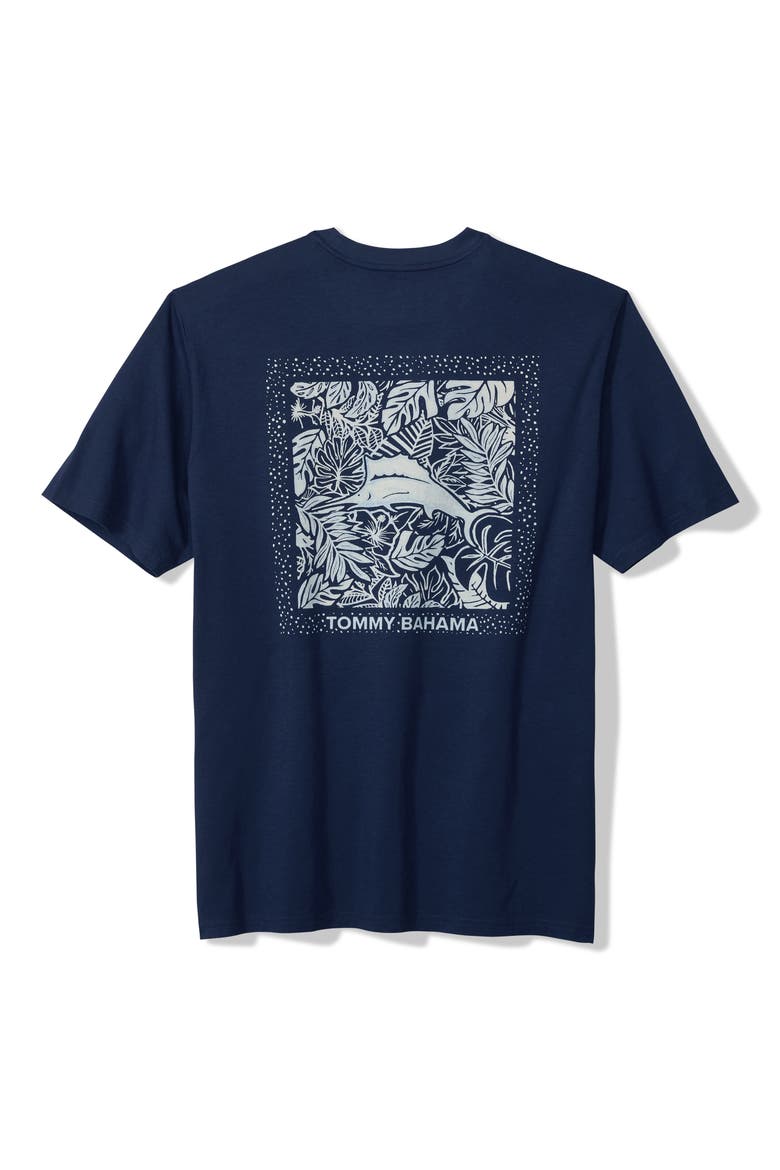 Marlin Tropics Cotton Graphic T-Shirt, Alternate, color, ISLAND NAVY
