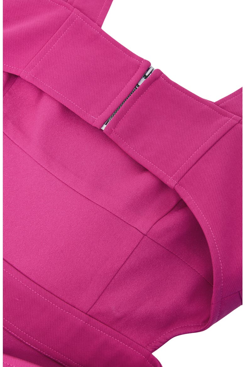 Dina Cutout Back Fit & Flare Midi Dress, Alternate, color, RASPBERRY PINK