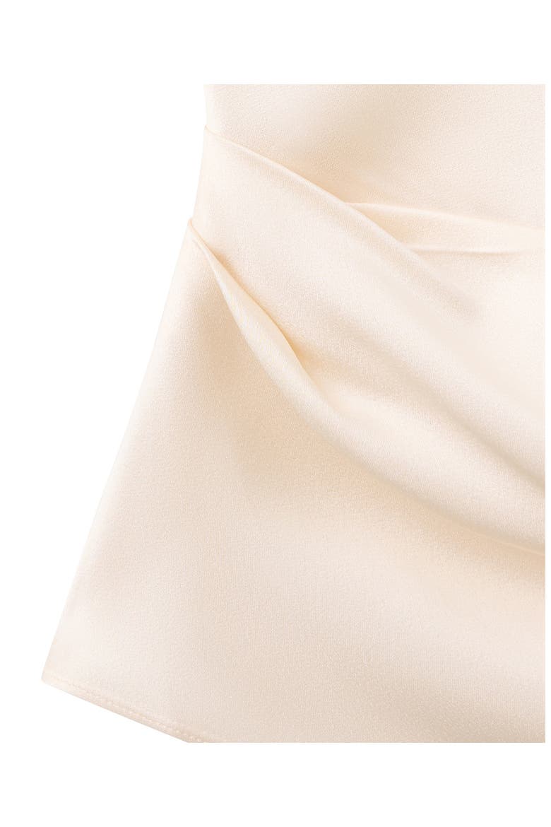 Asymmetric Lace & Satin Shirt, Alternate, color, ECRU