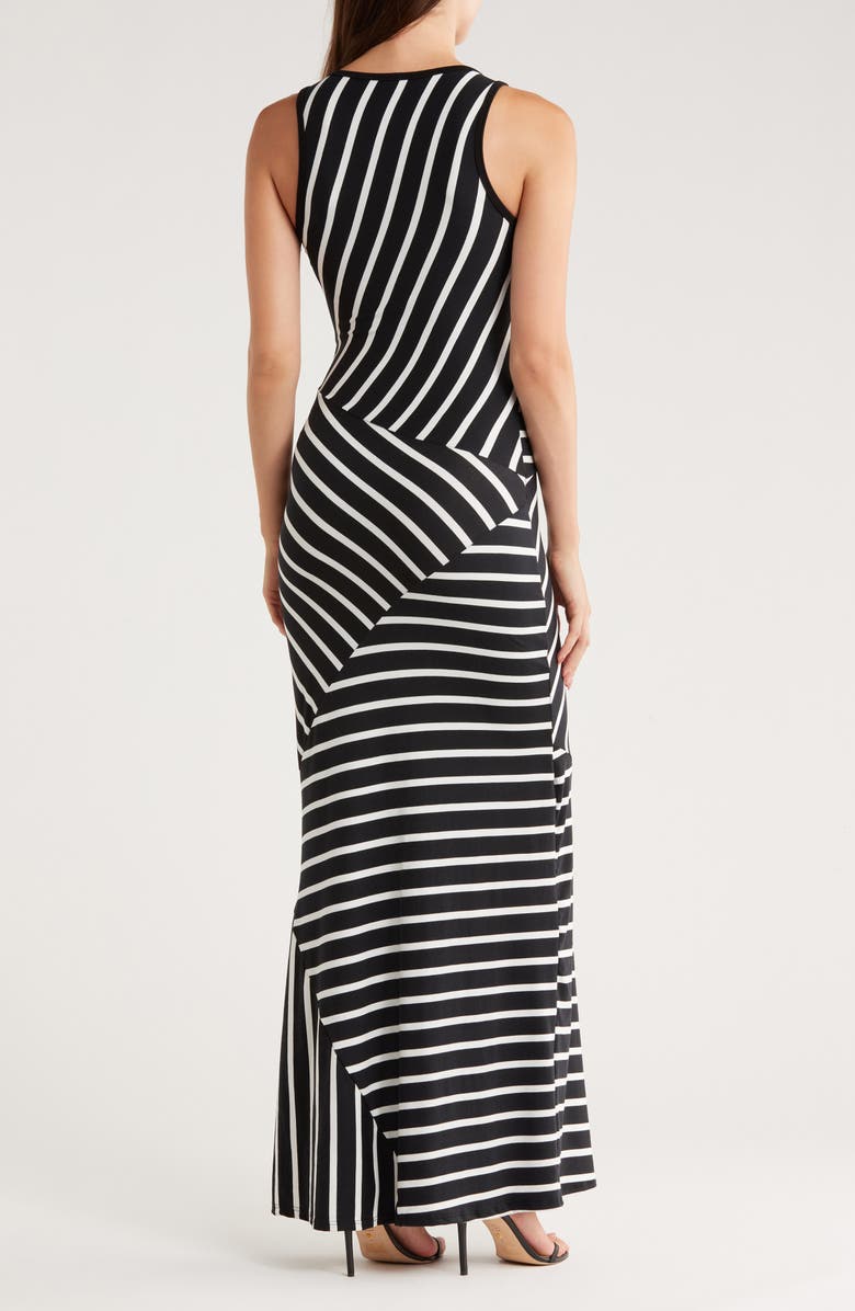 GO COUTURE Panel Maxi Dress, Alternate, color, Black White