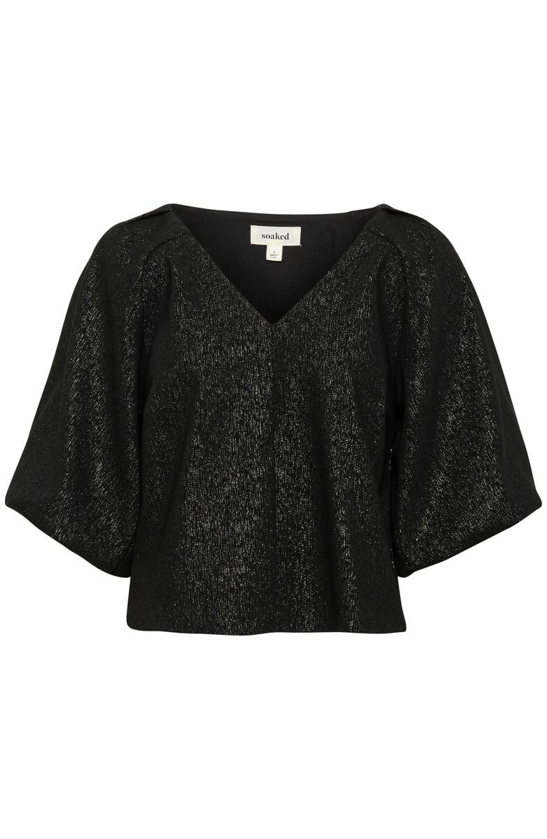 Soaked in Luxury SLCahlina V-neck Balloon Sleeves Blouse, Alternate, color, Gun Metal