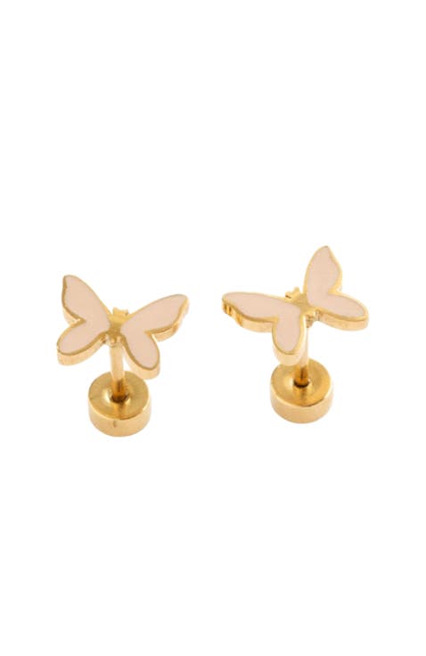 Enamel Butterfly Stud Earrings