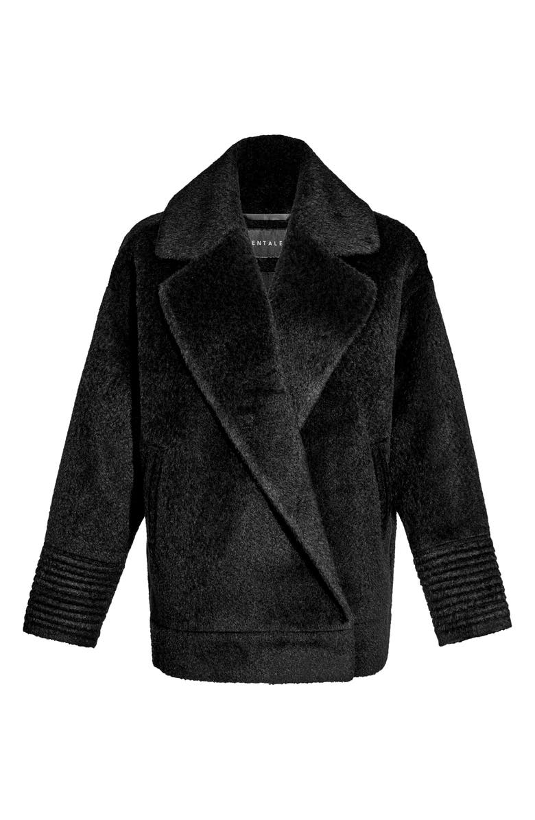 SENTALER Bouclé Wool & Alpaca Blend Short Coat, Alternate, color, Black