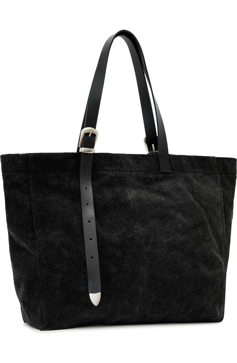 AllSaints Haven Leather Tote, Alternate, color, Black