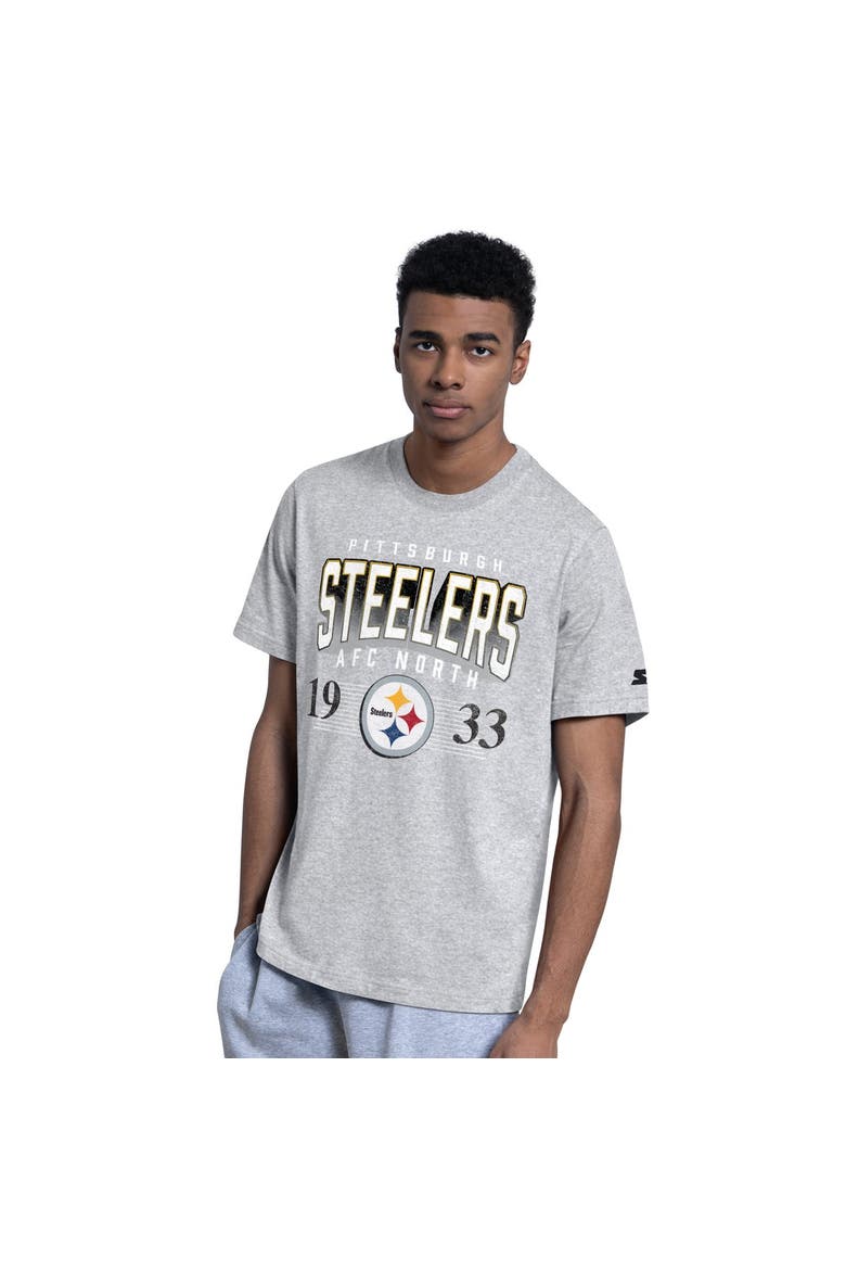 Men's Starter  Black/Heather Gray Pittsburgh Steelers Two-Pack Logo T-Shirt Set, Alternate, color, Black