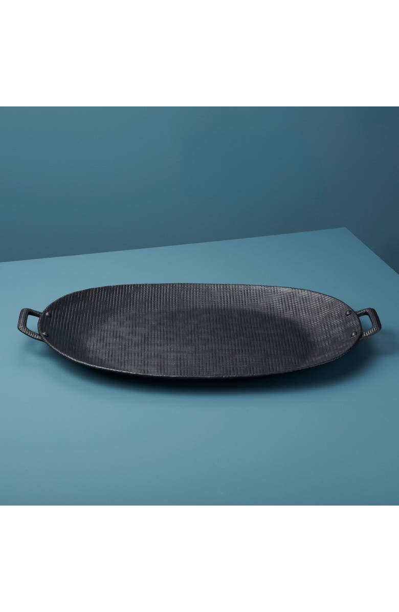 Be Home Wallis Aluminum Tray with Handles, Alternate, color, Black