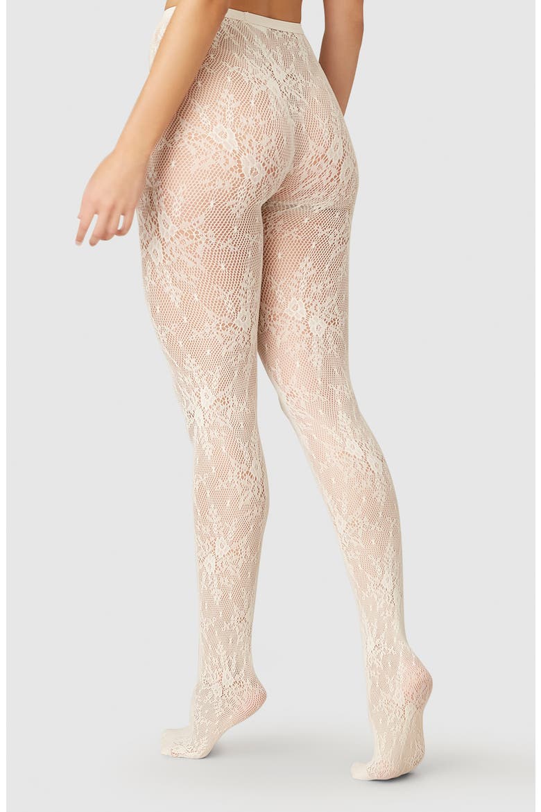 Rose Lace Tights, Alternate, color, IVORY