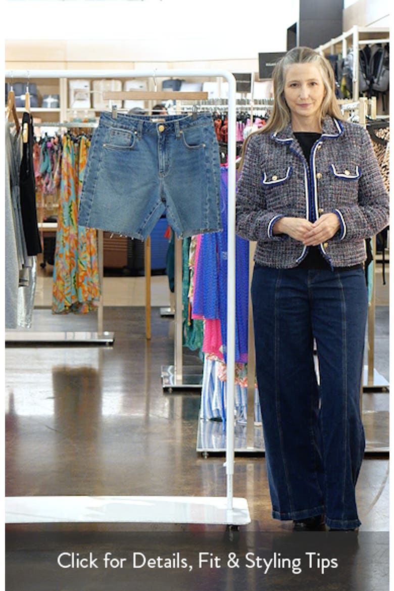 Hailey Raw Hem High Waist Denim Bermuda Shorts video