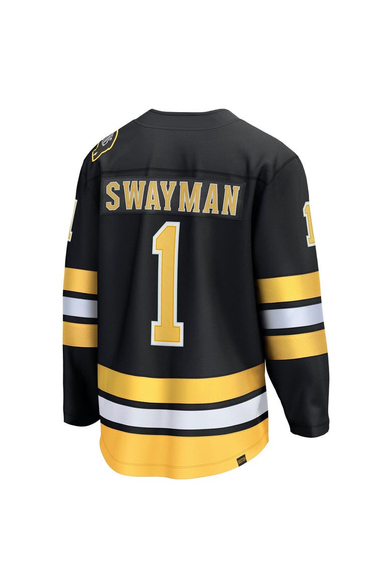 Men's Fanatics Jeremy Swayman Black Boston Bruins Home Breakaway Player Jersey, Alternate, color, Black