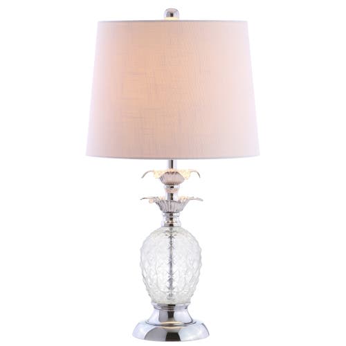 Jonathan Y Jane 24" Glass Led Table Lamp, Clear/chrome In Clear/chrome
