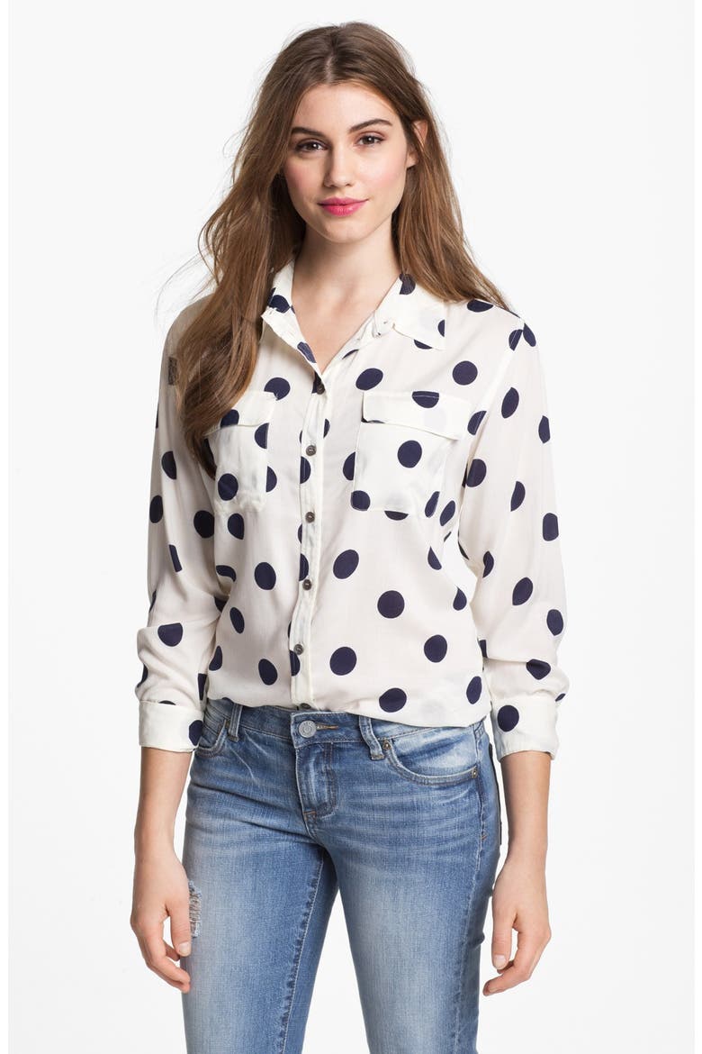 Polka Dot Shirt, Main, color, LIGHT CREAM