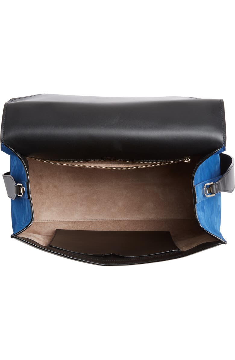 Valextra Iside Leather & Suede Top Handle Bag, Alternate, color,