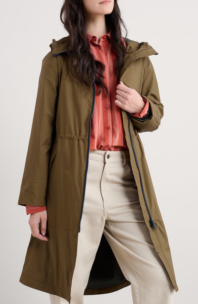 Seasalt Cornwall Mistborne Waterproof Hooded Raincoat, Main, color, Laurel