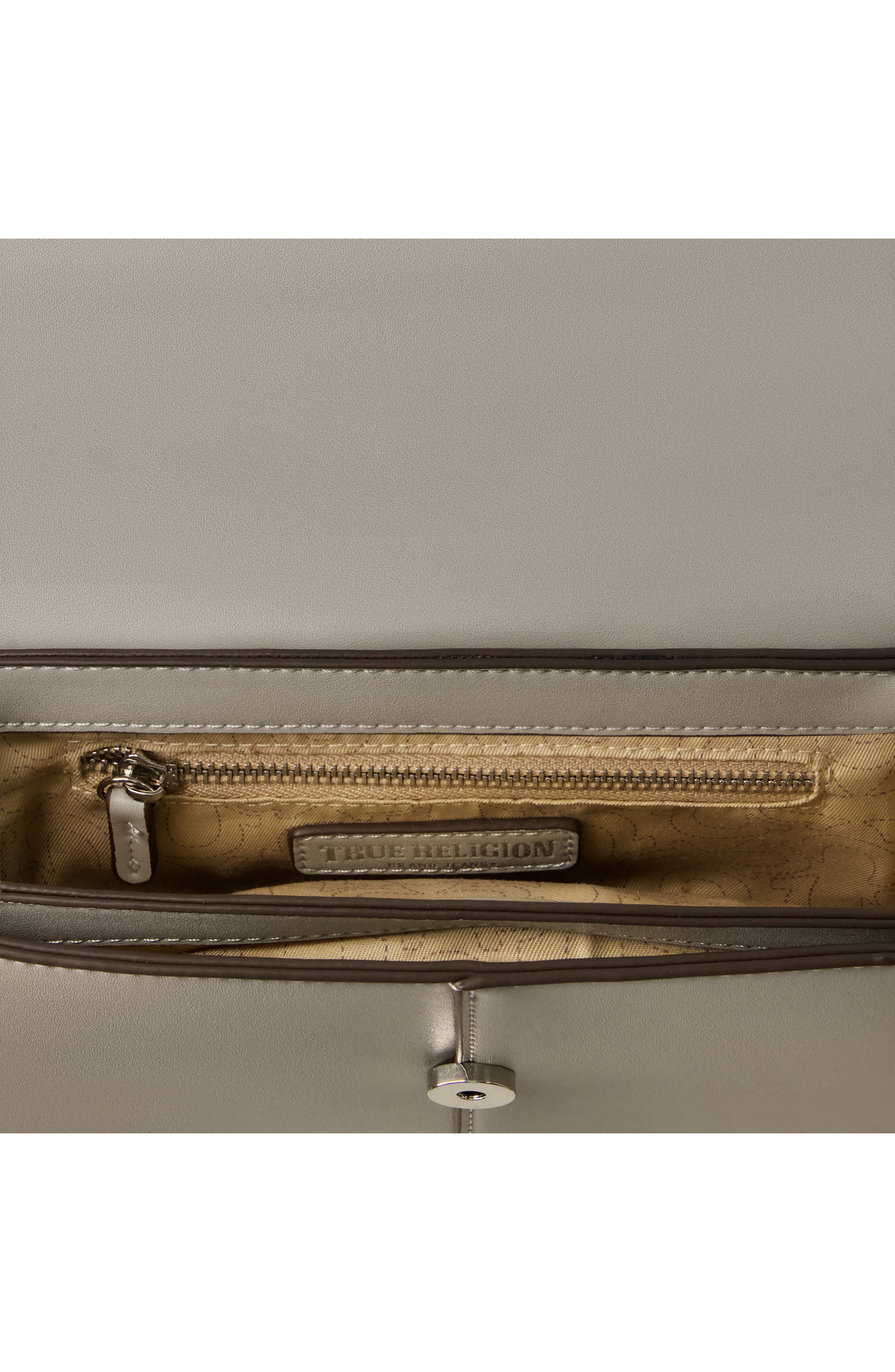 Shoulder Bag with Signature Logo Accent, Alternate, color, LIGHT GREY