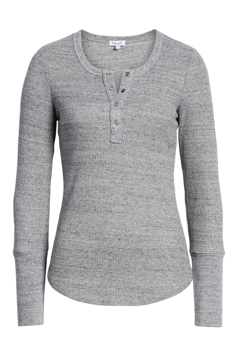 Thermal Henley Tee, Alternate, color, HEATHER GREY