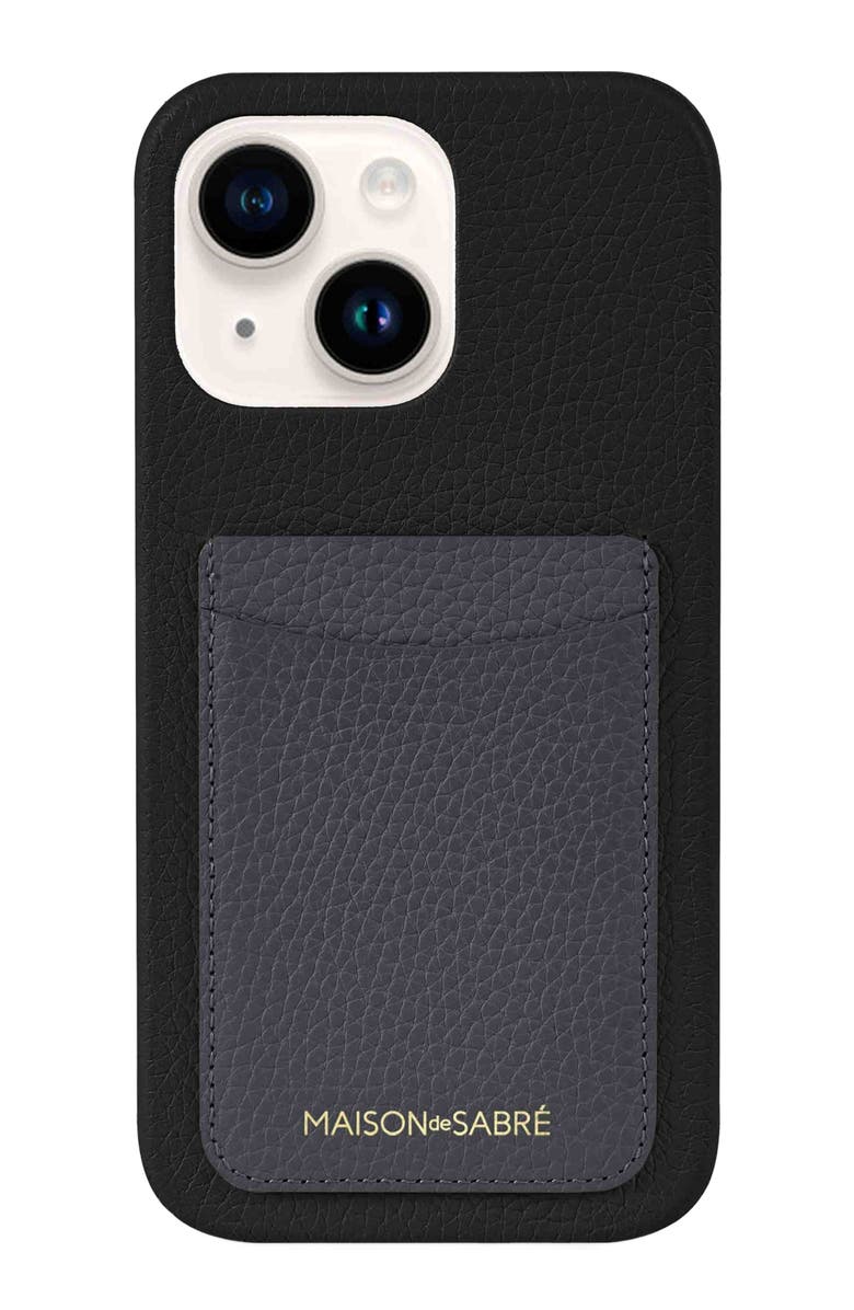 MAISON de SABRÉ Card Phone Case, Main, color, Graphite Caviar