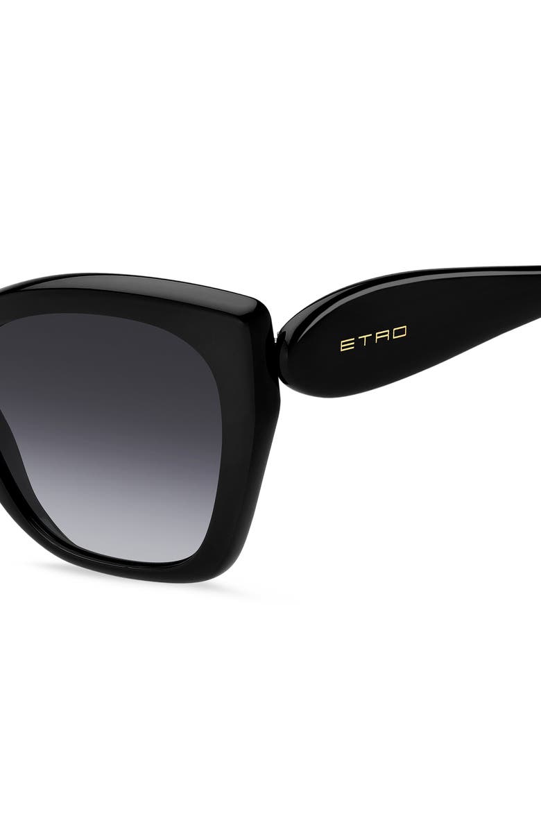 Etro 54mm Gradient Cat Eye Sunglasses, Alternate, color, Black/ Dark Grey Sf
