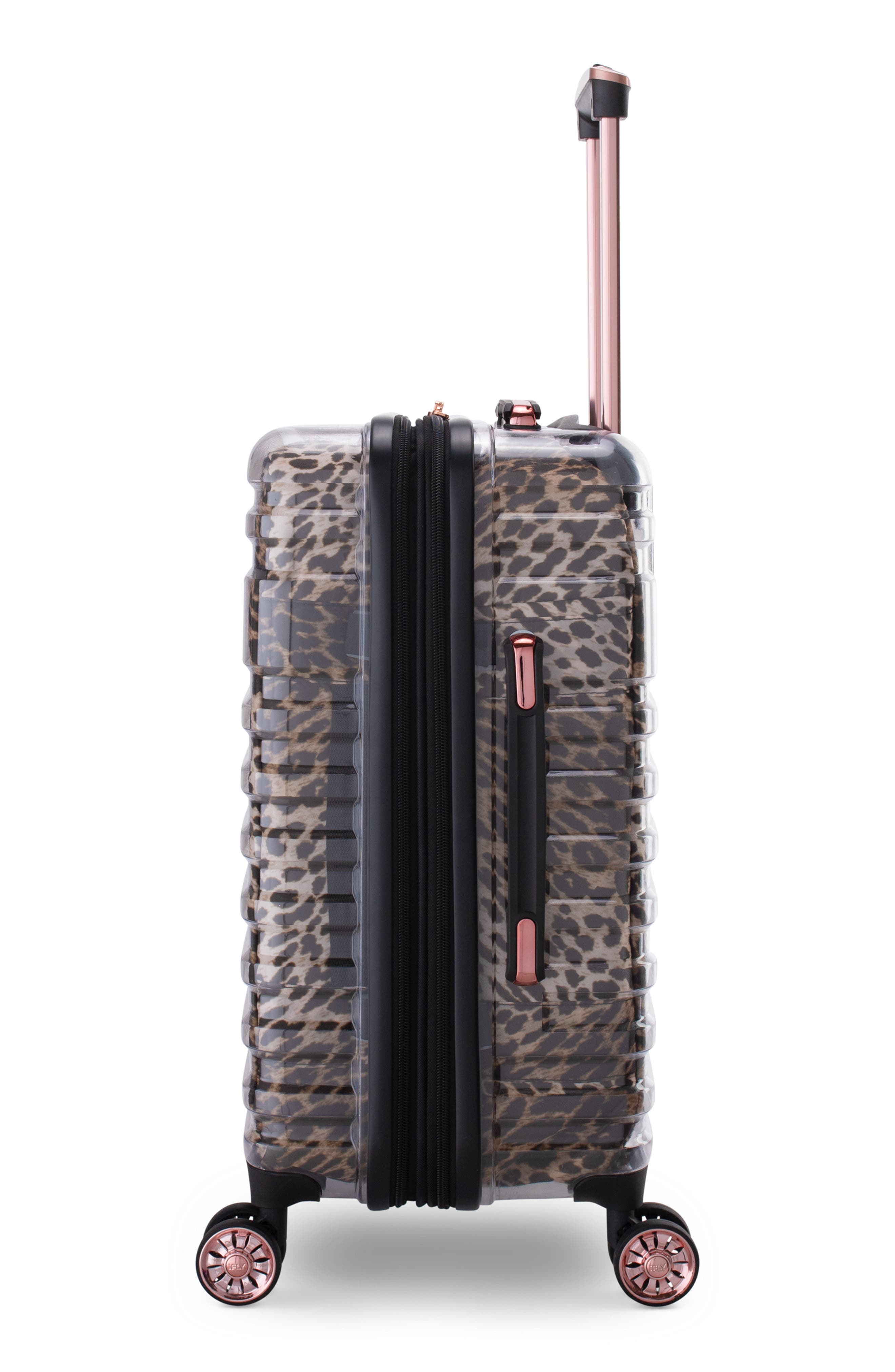 IFLY Clear 20" Animal Print Expandable Wheeled Carry-On Bag, Alternate, color, 