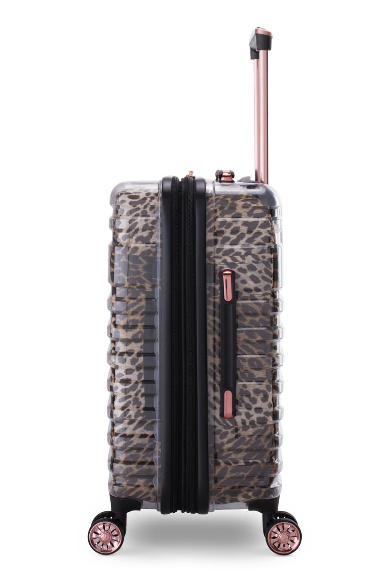 Clear 20" Animal Print Expandable Wheeled Carry-On Bag, Alternate, color, MULTI