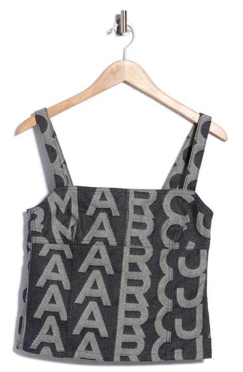Monogram Denim Bustier Top