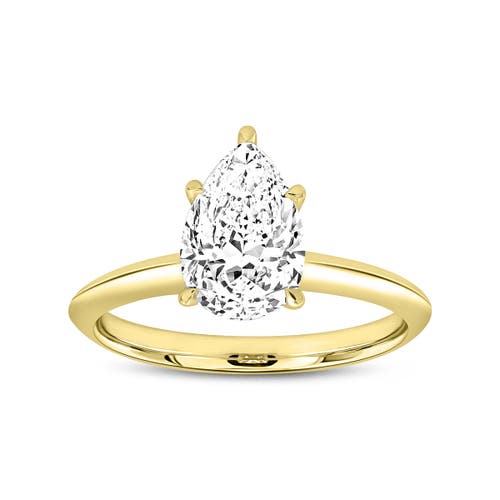 Luvmyjewelry Ava 14k Gold Pear Lab Grown Diamond Solitaire Ring In 14k Yellow Gold