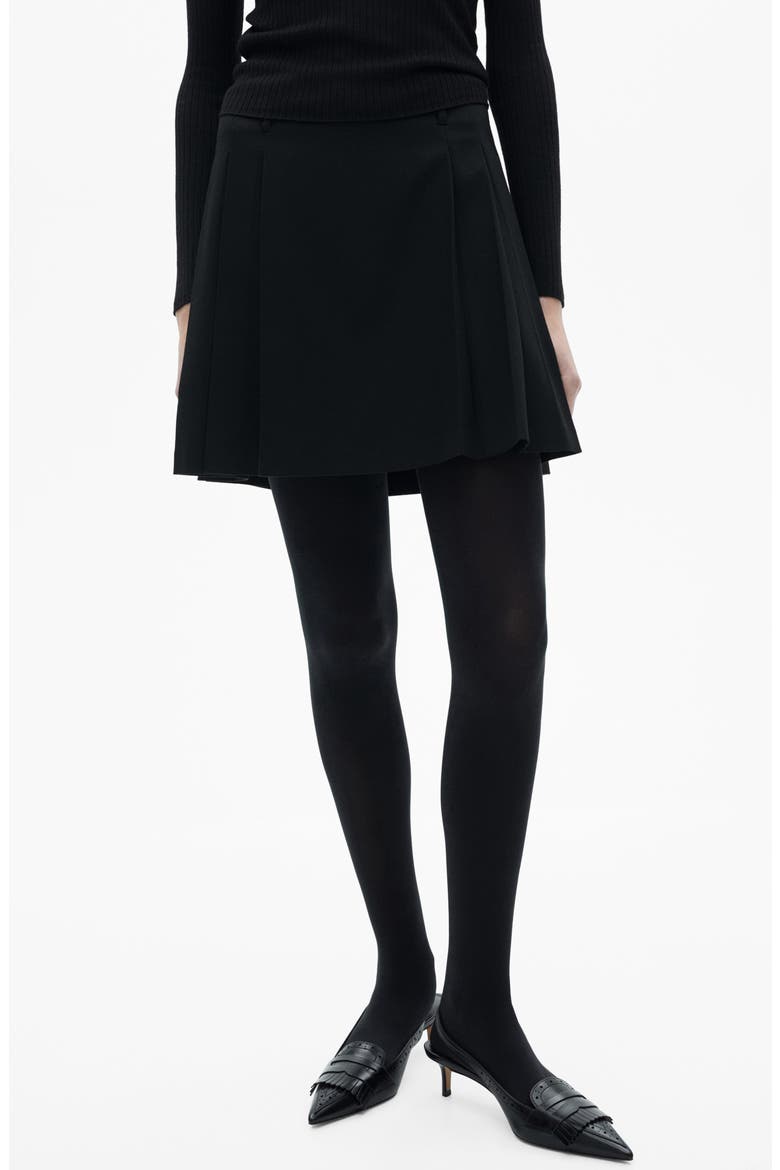 Pleated Miniskirt, Main, color, BLACK