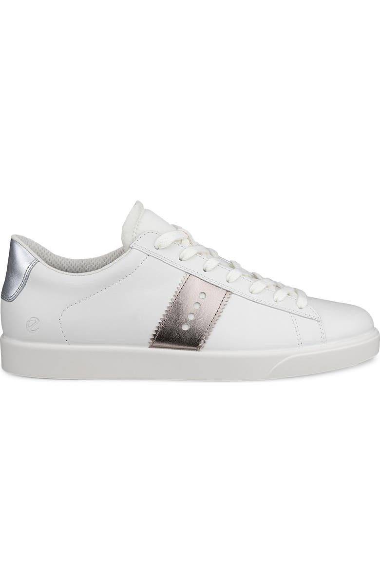 ECCO Street Lite Retro Sneaker, Alternate, color, White/Pure Silver