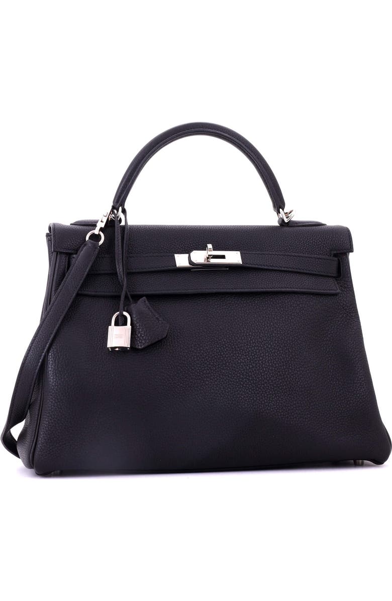 Pre-Owned Hermes Kelly Handbag Black Togo with Palladium Hardware 32, Alternate, color, Noir