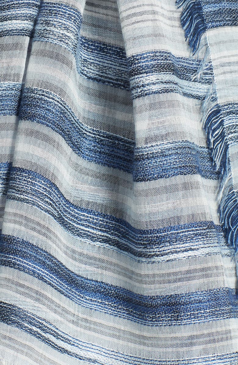 Eileen Fisher Stripe Scarf, Alternate, color, Denim