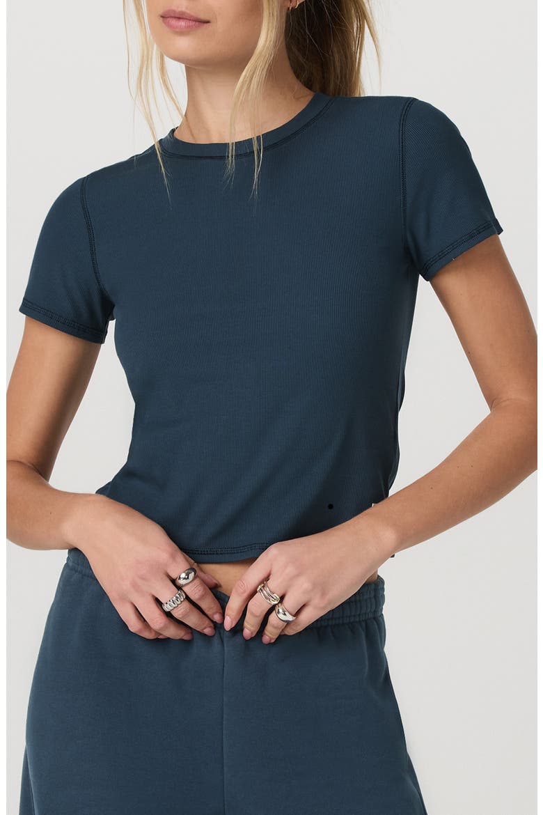 Pose Fitted Tee, Main, color, OCEAN BLUE