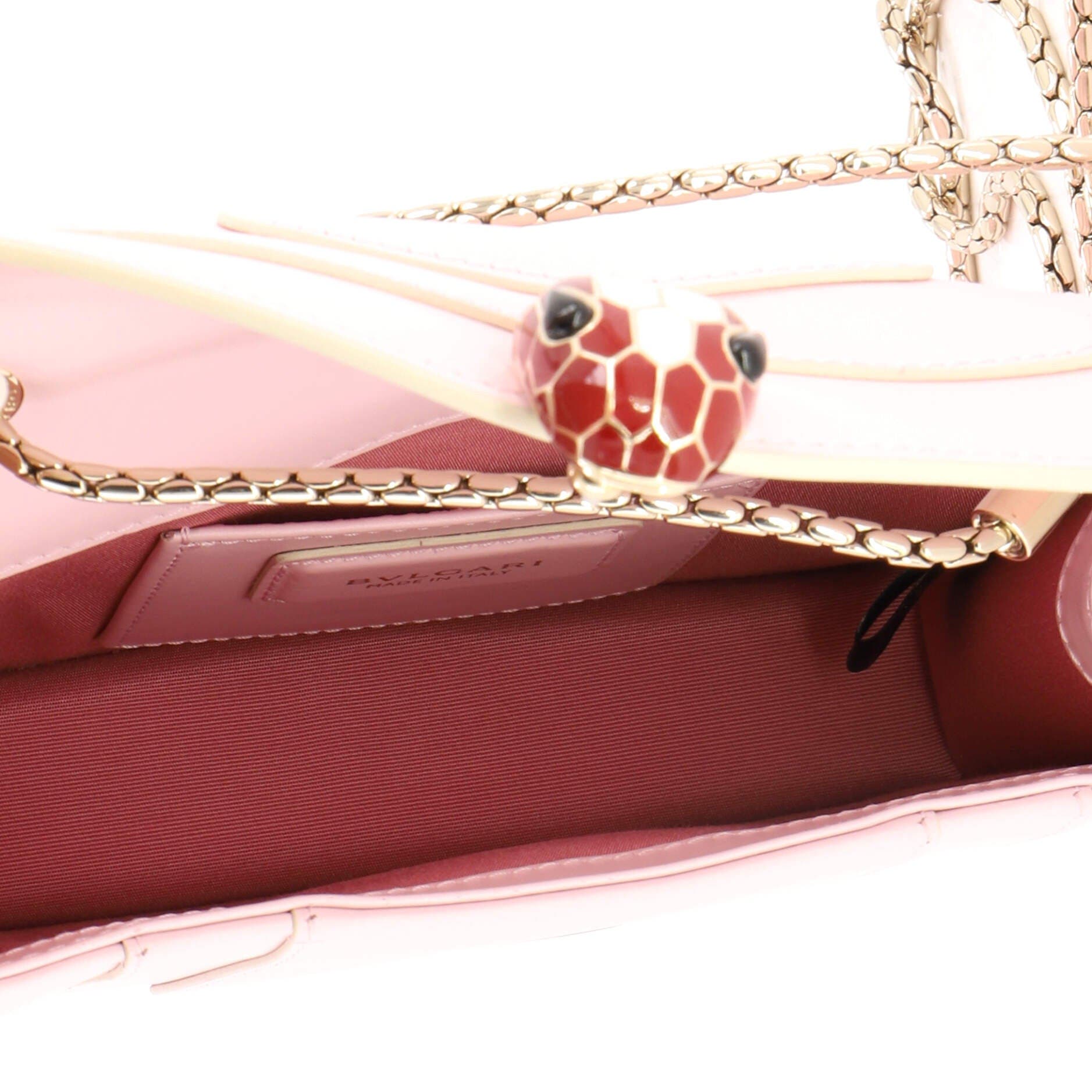 Serpenti Forever Square Shoulder Bag Leather Small, Alternate, color, Pink