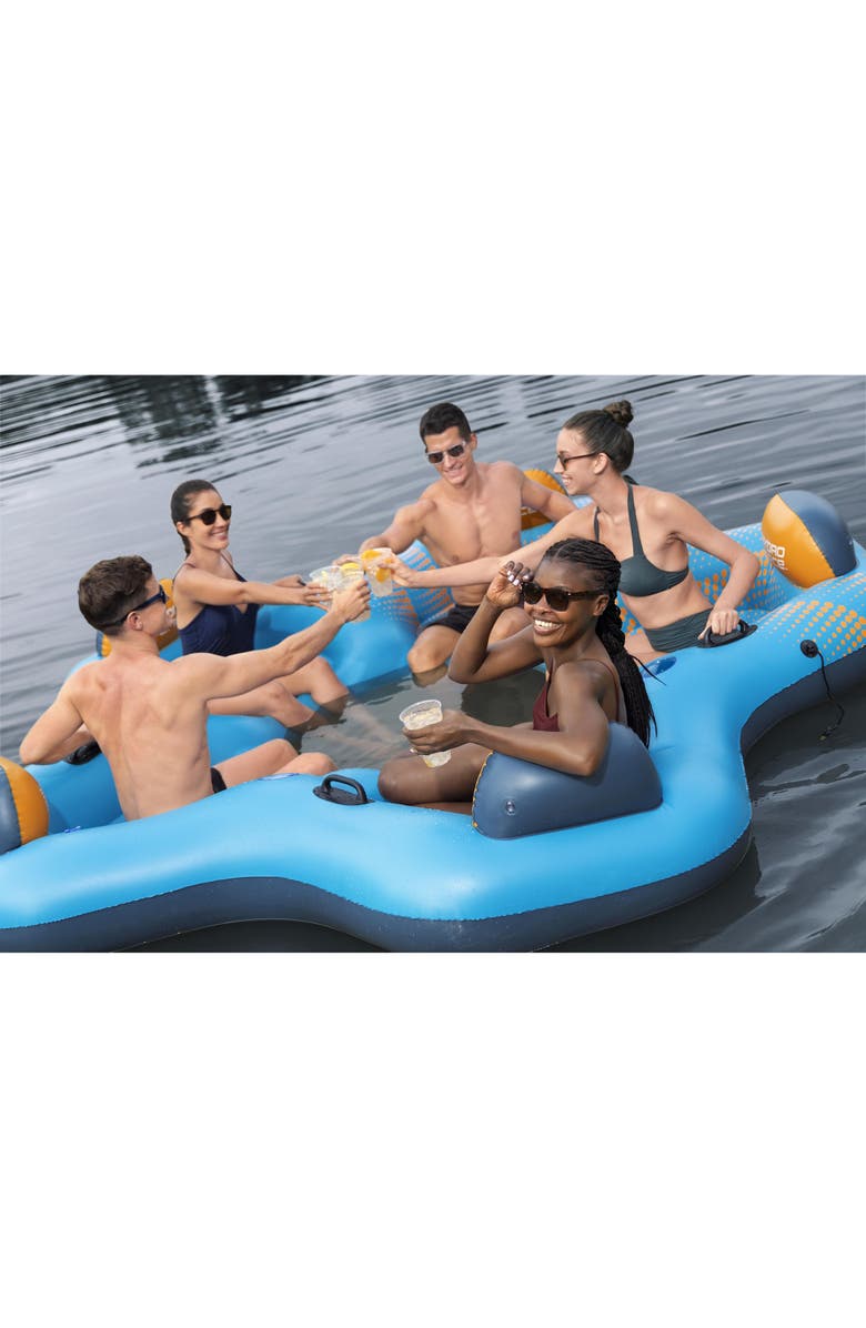 Hydro Force Day Drifter Island, XL 5Person Water Floatmesh Seats & Cup Holders, Alternate, color, Multicolored