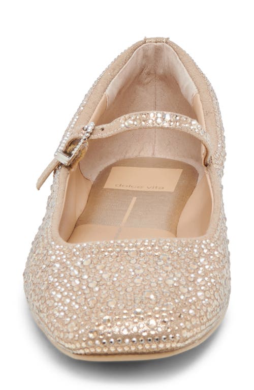 Dolce Vita Reyes Crystal Ballet Flats Light Gold Crystal