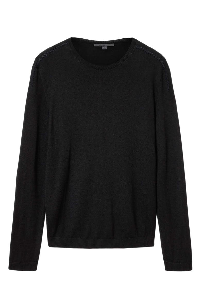 John Varvatos Novas Regular Fit Alpaca & Silk Sweater, Alternate, color, Black