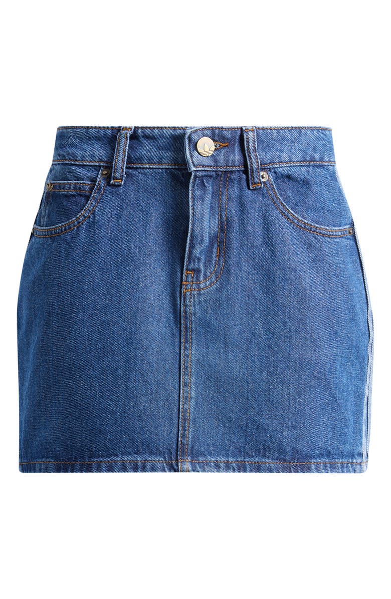 adidas Originals 3-Stripes Denim Miniskirt, Alternate, color,