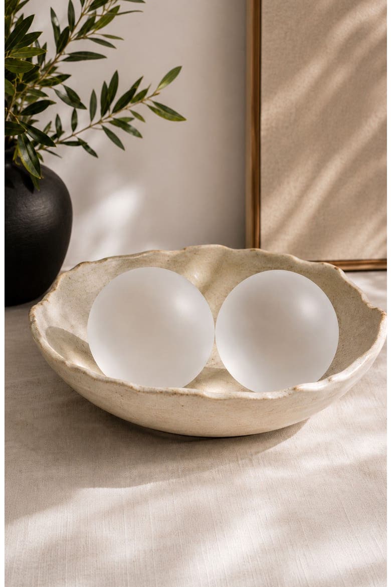 Frosted Decorative Set of 2 Crystal Balls, Alternate, color, FROSTED